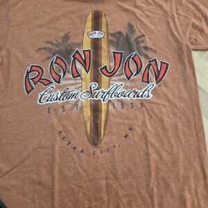 Ron Jon Orange Graphic Surfboard T-Shirt with Palm Logo